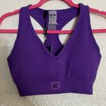 Bo+Tee  Vibrant ribbed Purple Racerback Sports Bra NWT size medium Photo 2