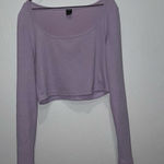 SheIn Lavender square neck cropped long sleeve  Photo 0