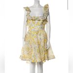 Zimmermann NWT  Floral Cream and Yellow Mini Dress size 4 Photo 4