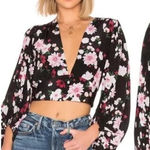 Equipment Femme Revolve‎ Black Floral Silk Sola Top Sz S $325 Photo 0