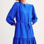Nine West Women’s Blouson Sleeve Belted Dress Size S – Blue Casual Photo 0