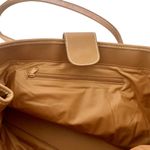 Womens Vegan Leather Tote Tan Photo 6