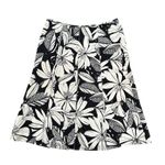 Amanda Smith Vintage 90s Floral Silk Skirt Black and White Size 10 A-Line Silky Cottage Photo 3