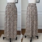 Vintage 90s MJ Carroll Floral Chiffon Prairie Skirt 1X. XL Brown Photo 1