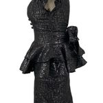 ARROGANT CAT NWT Dark Grey Metallic Multi Layered Jacquard Pencil Dress Size XS Gray Photo 3