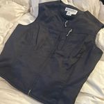 MARK EISEN Nylon Padded Zip Up Black Cropped Vest Size 4 Photo 0