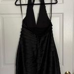 BCBGMAXAZRIA Black Satin Y2K Whimsygoth Halter Cocktail Dress Photo 2