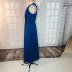 Ranna Gill blue sleeveless draped jersey gown with crystal embellishment size sm Photo 8