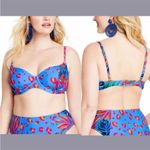 Tabitha Brown x Target Tropical Leopard Multicolor Underwire Bikini Top 24W NEW Blue Photo 1
