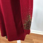 Gorgeous Woman Sweater Dress Embroidered Red Tunic Top Size Medium Long Sleeve Photo 2