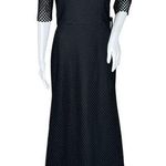 Vera Wang  Dress Women 6 Black Elbow Sleeve Waffle Lace Neutral Minimalist Formal Photo 0