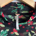 Free People  Intimately Floral Mesh Velvet Mix Top Sheer Holiday Holly sz S Photo 6