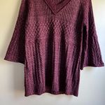 CAbi Women’s Chime Pullover Bell Sleeve Cable Knit Sweater Pink Purple Small Photo 6
