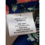 Pink Rose  Fit & Flare Dress Womens Size Small Blue Floral Wide Strap Round Neck Photo 4