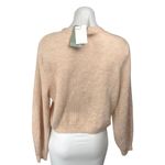 H&M NEW Cream Rhinestone-bow Rib knit Long Sleeve Crop Cardigan Sweater Top M Photo 1