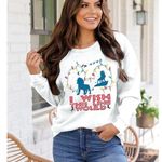 NEW Christmas Sweatshirt Funny Graphic Tee Holiday Long Sleeve Top L White Size L Photo 1
