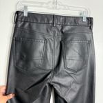 American Eagle NWOT  Stretch Super High Rise Flare Vegan Leather Black 4843 Sz 8‎ Photo 8