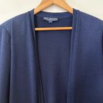 St. John Basics Santana Knit Open Front Cardigan Braided Trim Navy Size Large Photo 2