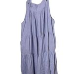 GabyGa Tiered Maxi Linen Dress Womens One Size Purple Cottagecore Festival Beach Photo 5