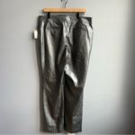 Anne Klein Women’s Gunmetal Faux Leather Straight Slim Pant Grey Bronze Metallic Photo 8