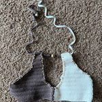 JMP The Label Coco Brown Contrast Cali Crochet Bikini Swim Top Medium NEW NWT Photo 0