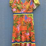 Alden Adair Women Size Medium Jungle Cruise Print Diana Dress Green Photo 2