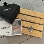 Sea Turtle I Love You Forever Sterling Silver CZ Necklace Blue Photo 2