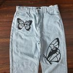 Simple Society Butterfly Print Light Blue Jeans Photo 1