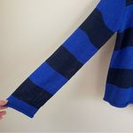 Ralph Lauren Lauren  Blue Rugby Striped Roll Hem Crewneck Knit Sweater Size XL Photo 3