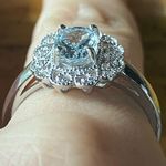 Natural Aquamarine Sterling Silver Ring Size 9.75 Photo 1
