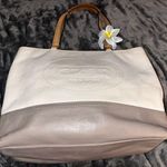 Coach New York Cream and Tan Tote Bag Photo 0