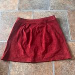 Forever 21 Women’s  Suede Burnt Orange Skirt Size Small Pockets Burgundy Mini Photo 3