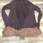 LOGO By Lori Goldstein  size small lightweight cardigan With pockets purplish tan Photo 4