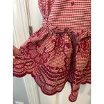 Alexis Alzena Red White Gingham Embroidered Wrap Mini Dress Size XS Photo 7