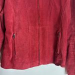 wilson's leather Vtg  Red Leather suede zip up Jacket 90s retro size large Photo 3