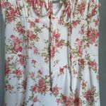 Amazon  Floral Midi Corset Dress Boho Flowy Slit Lace Up Dress Size S Rose Photo 7