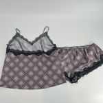 Victoria's Secret  Plaid Satin Lace Trim Cami Pajama Set Women's M Photo 3