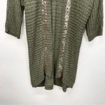 Chico's Sequined Trim Cardigan Olive Size Medium Photo 4