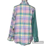 Just Polly New York size large plaid long sleeve casual button up pastel colors Pink Photo 1