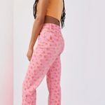 Urban Outfitters NWT BDG  High Rise Pink Floral Flare Leg Denim Ankle Jeans Photo 4