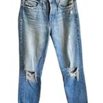 Edwin Denim Cai classic Straight High‎ Waist Non stretch Ripped Jeans size 26 Blue Photo 0