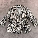 Alex Evenings ALEX‎ EVENINGS Women Zebra Party Blazer Jacket L Wrap Lined Blouse Shawl Collar Photo 0