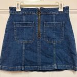 Madewell Denim Mini Skirt A line Exposed Full Zip O-Ring Blue Size 28 Photo 0