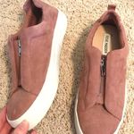 Steve Madden Pink Suede Zipper slip ons Photo 0