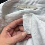 Entro Solid White Short Sleeve V-Neck Flowy Blouse Photo 6