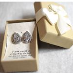 Source Unknown Stunning Bridal/Wedding Prom Pagent Teardrop Crystal Silver Tone Post Earrings Photo 3