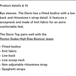 Reformation Davin Scoop Neck Low Back Rhinestone t-strap Black Top Medium NWOT Photo 6