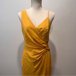 BCBGMAXAZRIA  Golden Yellow Mock Wrap Dress Size 6 SKU#C24395 Photo 1