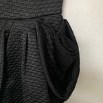 Alice + Olivia Black Textured Gathered Skirt Dress Zip Back Size 8 Photo 3