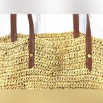 J.Crew  Woven Raffia Tan Shoulder or Tote Bag Photo 2